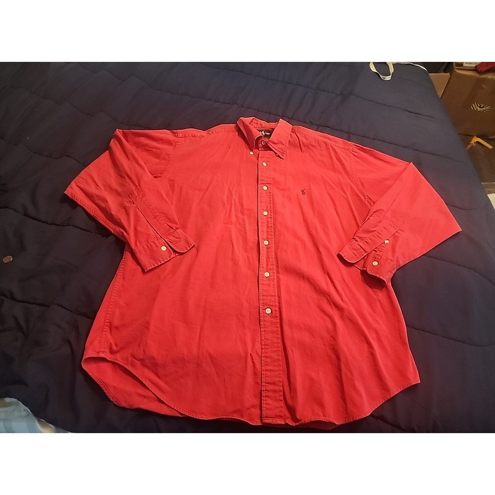 POLO Ralph Lauren Shirt Men's Size L Blaire Red 100% Cotton